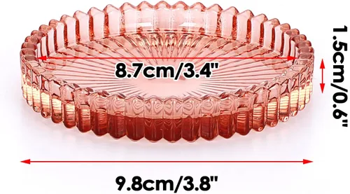 Miniatura 2 de JUXYES Juego de 5 posavasos de cristal tono ámbar redondos, tapetes para tazas de vidrio para bebidas, café, té, vino, posavasos decorativos