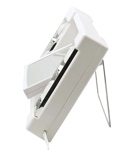 Miniatura 2 de JERDON Espejo de maquillaje de dos caras con luces, espejo de tocador con aumento 3X e iluminación sin deslumbramiento, base blanca, modelo J1010