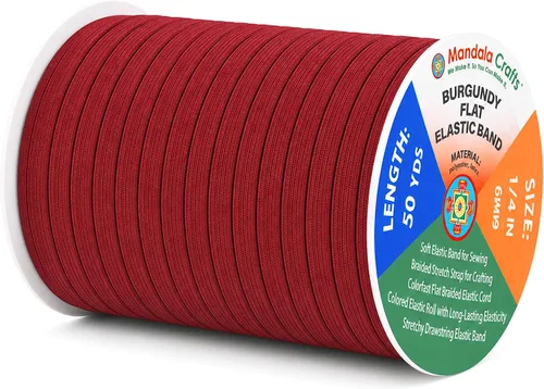 Miniatura 75 de Mandala Crafts - Rollo de cordón elástico plano para costura y manualidades Blanco