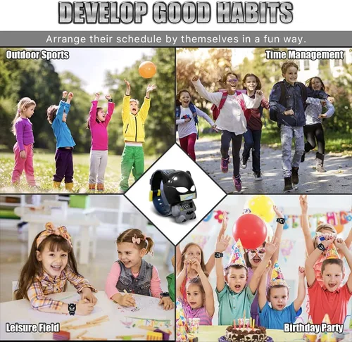 Miniatura 6 de Reloj de superhéroe para niños, reloj digital para niños y niñas, fácil de leer, lindo reloj de pulsera de dibujos animados, regalo para vacaciones