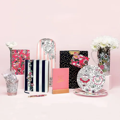 Miniatura 6 de Vera Bradley - Carpeta portapapeles con bloc de notas recargable, padfolio negro con bolsillo interior y trabilla para bolígrafo, lunares dorados