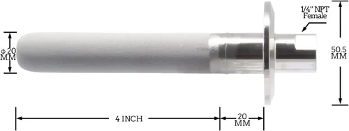 Miniatura 6 de QiiMii Piedra de difusión de tres abrazaderas de acero inoxidable de 1.5 pulgadas, aireación de 2 micrones, carbonatación con entrada de CO2 NPT
