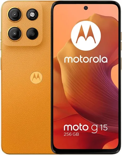 Motorola Moto G15 4G LTE (XT2521-2) 4+256GB Dual Sim | GSM Desbloqueado | Modelo Internacional | para T-Mobile, Metro PCS, Mint y Tello - (Naranja)