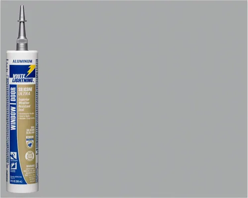 Miniatura 2 de White Lightning W31104510 Sellador de silicona para ventanas y puertas, aluminio, 10 onzas líquidas