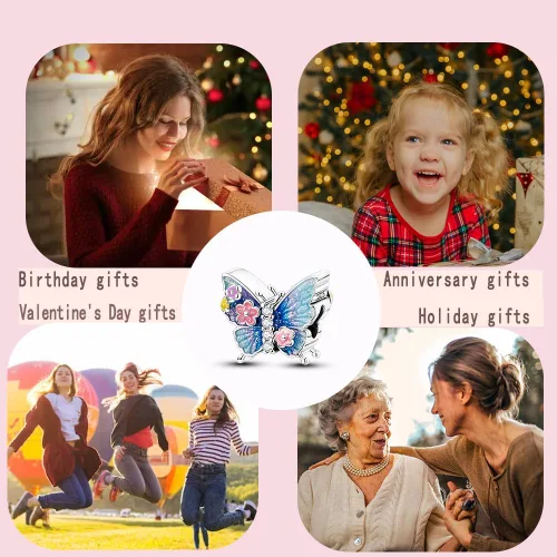 Miniatura 47 de LNQOBU Happy Life - Colgante para pulseras de abalorios, plata de ley 925 para mujer (con un espaciador de cuentas)