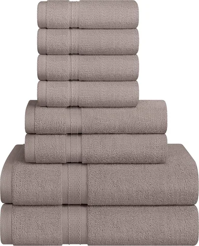 Miniatura 8 de Towel and Linen - Juego de toallas Mart color borgoña, 2 toallas de baño, 2 toallas de mano y 4 paños de 2 capas de baja torsión de 600 GSM, hilado