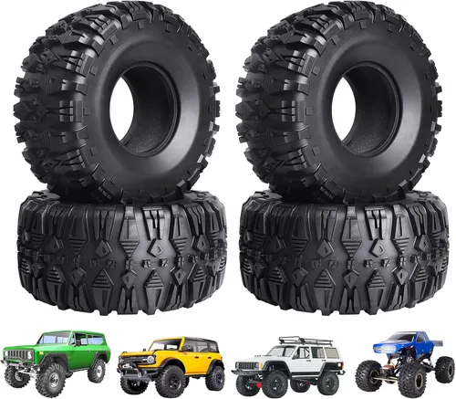 Hobbypark Neumáticos súper suaves de 2.2 pulgadas para Traxxas TRX4 Axial SCX10 II Redcat Gen 8 Gen7 Everest 10 con espuma (paquete de 4)