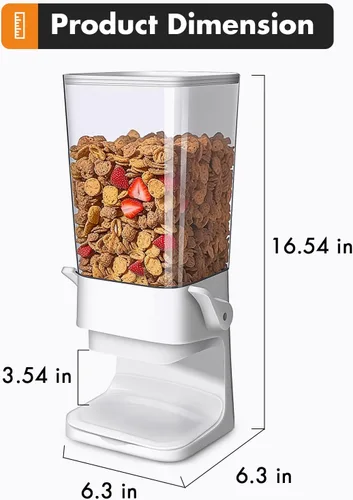 Miniatura 2 de Conworld Dispensador de cereales, almacenamiento de contenedores de cereales, dispensador grande de cereales para encimera, no es fácil de triturar