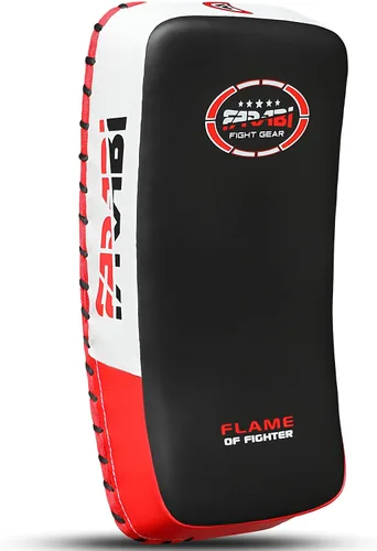 Miniatura 6 de Farabi Thai Pad Kick Pad - Almohadilla curvada para entrenamiento y artes marciales, 1 unidad individual Rojo