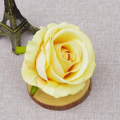 Miniatura 15 de 10 piezas de flores artificiales sin tallo de 3.9 in de cabeza de rosas artificiales estéticas para bodas, ramos, guirnaldas