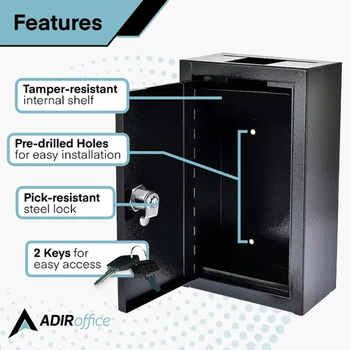 Miniatura 3 de AdirOffice Caja grande para llaves – Caja de almacenamiento de grado comercial de gran capacidad – Paquete y paquetes seguros – para uso doméstico
