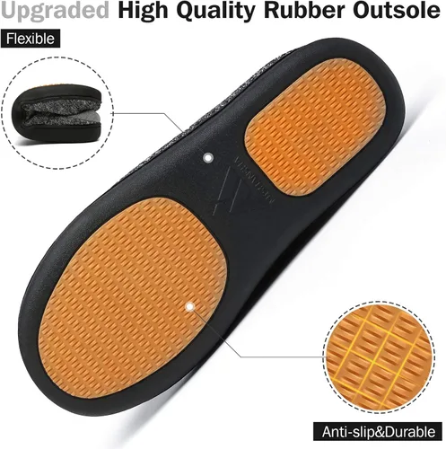 Miniatura 5 de Mishansha Pantuflas cómodas para hombre y mujer con espuma viscoelástica NegroGris Carbón