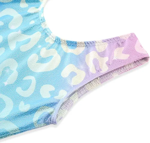 Miniatura 47 de HOZIY - Leotardos de manga larga para niñas, de gimnasia, para niños pequeños, trajes florales de unicornio, galaxia, arco iris, patrón de rayas