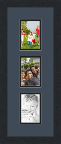 Miniatura 131 de ArtToFrames Marco de fotos tipo collage con estera doble con 3 aberturas de 5x7 y marco negro satinado Uva