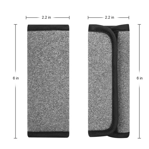 Miniatura 6 de Accmor Fundas de correa de asiento de automóvil para bebés y niños, fundas de correa de asiento de automóvil, almohadillas de hombro, fundas de Gris