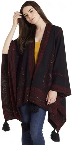 Miniatura 5 de Invisible World Womens Ruana Reversible Baby Alpaca Wool Poncho Kilim
