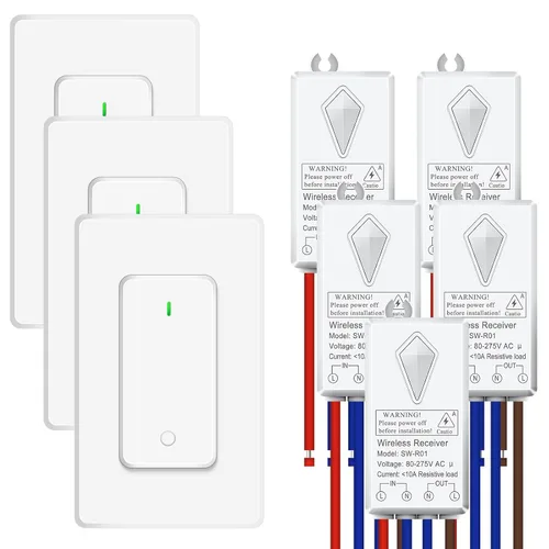 Miniatura 31 de NineLeaf Interruptor de salida remoto inalámbrico, interruptor de lámpara remoto, interruptor decorativo de enchufe de luz de encendido y apagado