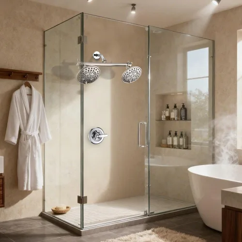 Miniatura 2 de Proox Cabezal de Ducha Doble con Válvula Integrada, Cabezal de Ducha Dual de Alta Presión con 6 Ajustes para Pareja en Baño con Camina o Individual