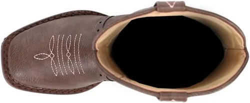 Miniatura 4 de ROPER Niños Niñas Lexi Rhinestone punta cuadrada Casual Botas Mid Calf - Marrón