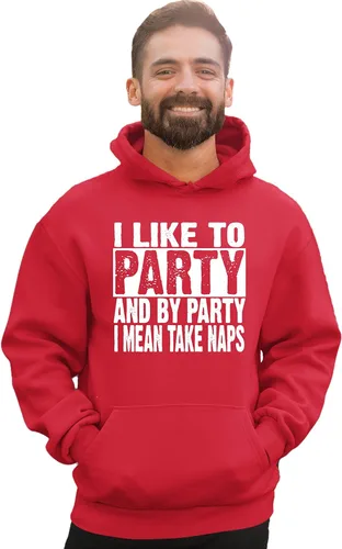Miniatura 2 de Go All Out Sudadera con capucha con texto en inglés "I Like To Party And By Party I Mean Take Naps