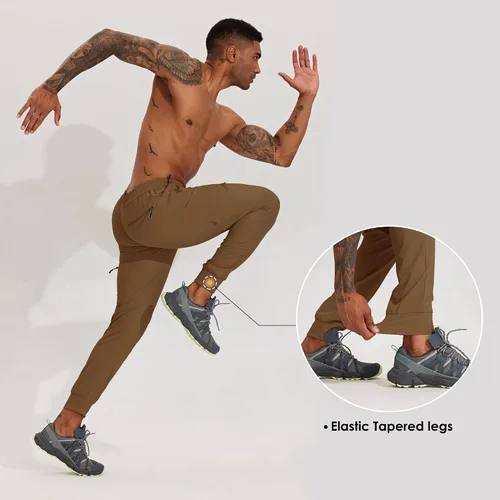 Miniatura 4 de Willit Pantalones deportivos de senderismo para hombre, ligeros, de secado rápido, con bolsillos con cremallera