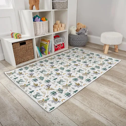 Miniatura 11 de HawSkgFub Alfombra de área de juegos de animales de selva africana para niños y niñas pequeños, elefante, jirafa, león, cebra, antideslizante, Safari