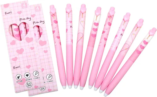 Miniatura 29 de 8 bolígrafos retráctiles estéticos de gel, bolígrafos de escritura de tinta con punta fina suave de 0.020 in, bolígrafos de impresión novedosos