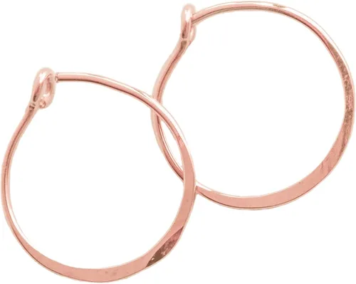 Miniatura 17 de Pendientes de aro delgados martillados, elegantes geométricos de plata de ley maciza, relleno de oro y relleno de oro rosa; para mujeres de Lotus