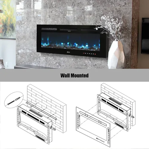 Miniatura 6 de Clihome Chimenea eléctrica de 36 pulgadas, para chimenea eléctrica, calentador de chimenea eléctrica, decoración de chimenea, calentador de chimenea