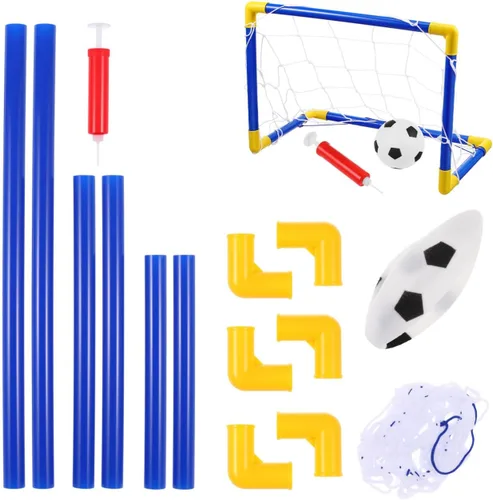 Miniatura 3 de Kisangel Mini juego de portería de fútbol para niños de 8 a 12 años, para interiores y exteriores, plegable, red de fútbol de plástico ligera