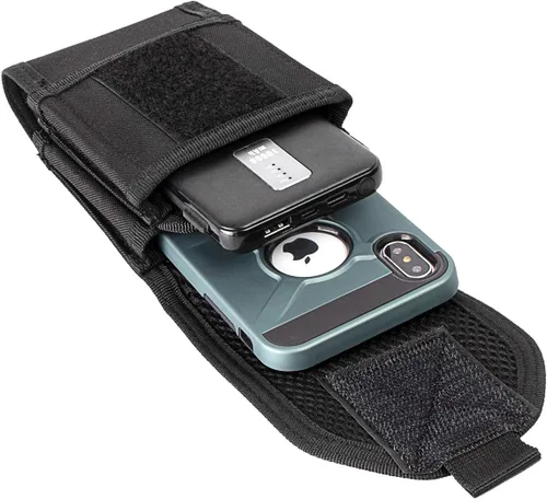 Miniatura 7 de Funda de teléfono de doble capacidad, bolsa táctica Molle para cinturón con parche de bandera para iPhone 17 Pro Max/16 Pro Max/16Pro/15ProMax/14