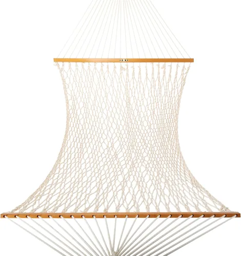 Miniatura 2 de Original Pawleys Island Hamaca grande de cuerda DuraCord de avena – 13 pies x 55 pulgadas, 2 personas, capacidad de 450 libras, barra esparcidora