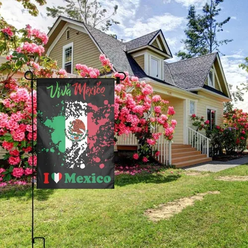 Miniatura 6 de Bandera de la amistad de Estados Unidos y México de 12 x 18 pulgadas, bandera vertical de doble cara para jardín, para interiores y exteriores