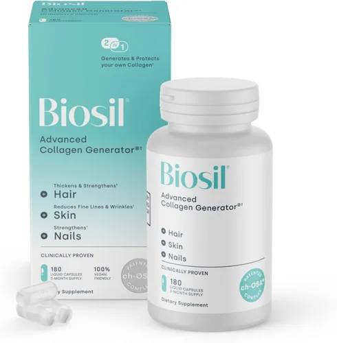 Miniatura 11 de Biosil Suplemento potenciador de colágeno - 60 cápsulas veganas - Activador patentado ch-OSA para piel, cabello, uñas y articulaciones - Apoya