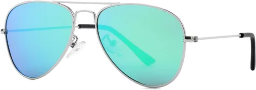 Miniatura 42 de Gleyemor Lentes de sol polarizados estilo aviador para niños y niñas, jóvenes, adolescentes, dos tamaños de 1.969 in y 2.047 in