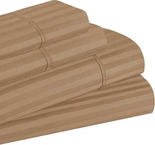 Miniatura 23 de Superior Juego de sábanas de algodón egipcio de 400 hilos, 1 sábana bajera elástica con bolsillo profundo, 1 sábana encimera, 1 funda de almohada
