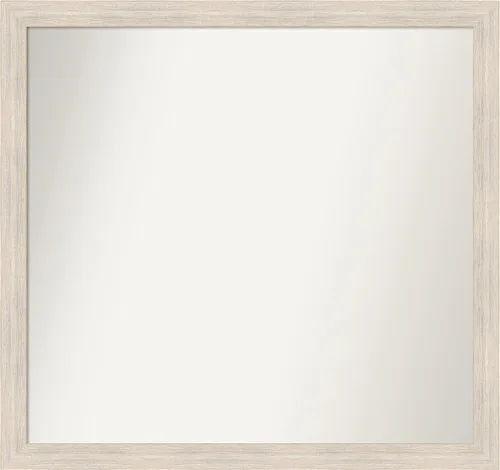 Miniatura 246 de Amanti Art Espejo de baño blanco para sobre el fregadero, 30 x 35 pulgadas, espejo de tocador rectangular estrecho de Eva de oro blanco, marco