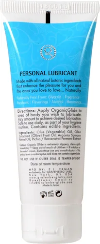 Miniatura 5 de Lubricante natural probiótico 100 % comestible para uso personal de Organic Glide. Tubo de 2.5 onzas