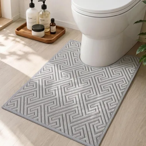 Miniatura 29 de YIHOUSE Beige Bathroom Rugs 17"x24", Quick Dry Non Slip Bath Rug, Absorbent Machine Washable Thin Bath Mat for Restroom Floor Tub Laundry Room Home