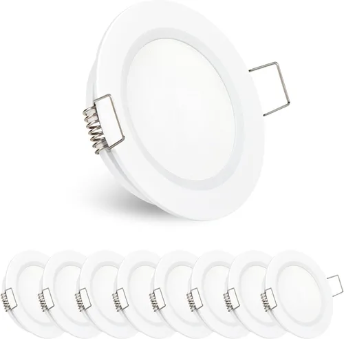 Miniatura 10 de Paquete de 8 luces LED de 12 voltios en forma de disco para RV, montaje empotrado en el techo, luz de techo de 7 cm, luz de techo de 12 V