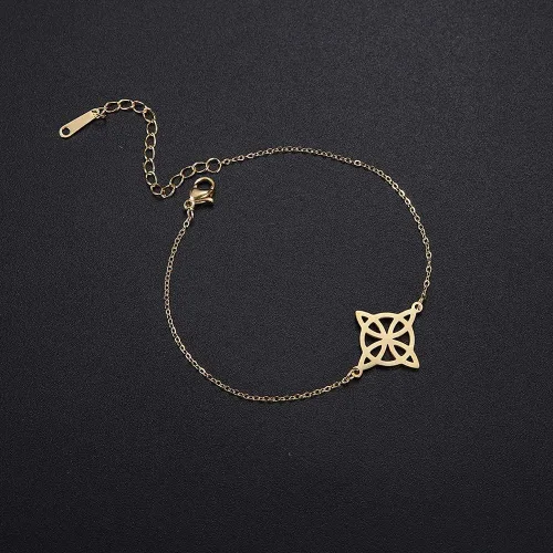 Miniatura 4 de Oyalma - Pulsera geométrica de moda con nudo de bruja celta para mujer, cadena de brujería, joyería de amor, 19241, color dorado
