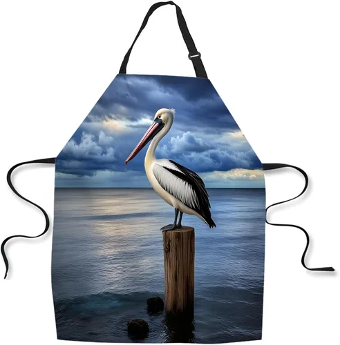 Miniatura 12 de Delantal de Cocina Faro con Puesta de Sol Delantal para Hornear en Casa Chef Delantal Impermeable para Mujeres y Hombres 31X27 Pulgadas