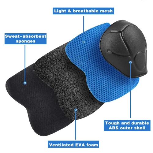 Miniatura 2 de Rodilleras para niños, rodilleras y coderas, conjunto de equipo de protección para niños y niñas con protectores de muñeca 3 en 1 para patinaje, Azul