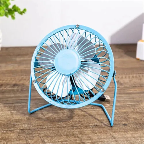 Miniatura 6 de Sokelinn-six Ventilador de escritorio USB pequeño de 4 pulgadas, mini ventilador de refrigeración personal silencioso de metal para el hogar, Azul