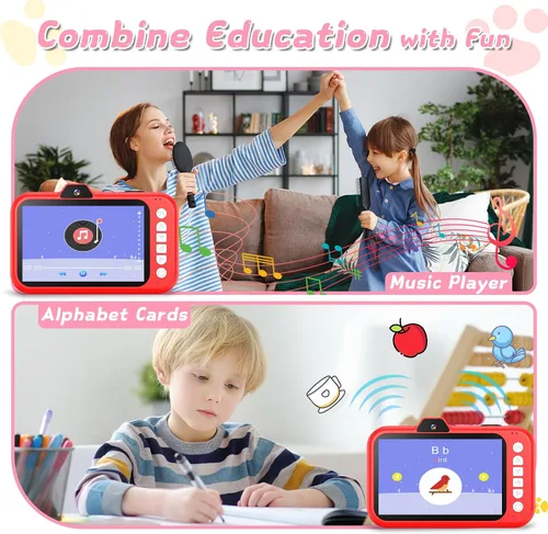 Miniatura 6 de Cámara para niños de CHAKEYAKE, cámara digital para niños pequeños con lente de zoom giratorio, pantalla grande de 3.5”, cámara de juguete de 1080P