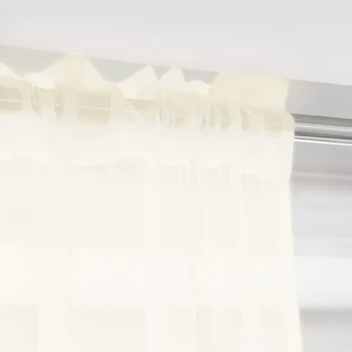 Miniatura 4 de L&TEC Cortinas traslúcidas para la ventana de color beige, 2 paneles de 48x45 pulgadas, con bolsillo básico para la barra de la cortina