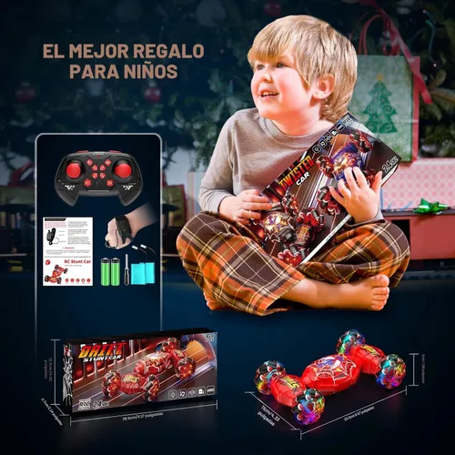 Miniatura 9 de Nikuku - Auto a control remoto - 2.4GHz 4WD con detección de gestos, juguetes RC de acrobacias para niños y niñas de 6 a 12 años, autos RC de Rojo