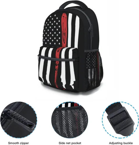 Miniatura 6 de Miaoquhe Mochila de béisbol con la bandera de Estados Unidos para niños, niñas, adolescentes, escuela, casual, mochila escolar para viajes, laptop
