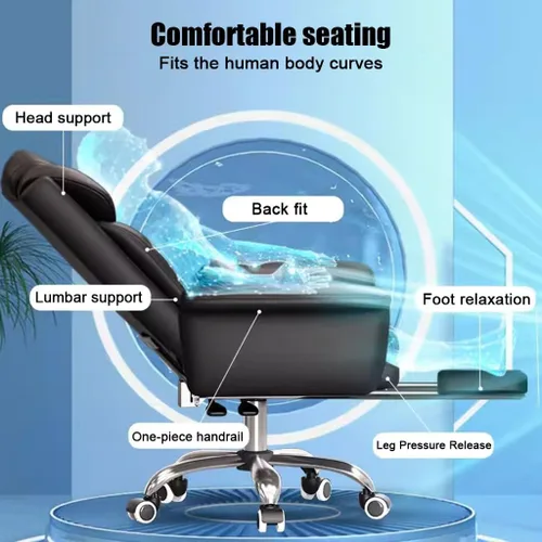 Miniatura 3 de Silla de oficina, silla de oficina ejecutiva con reposapiés, silla de oficina grande y alta, sillas ergonómicas de escritorio para oficina en casa