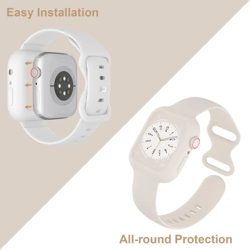 Miniatura 2 de Keebowz Funda Protectora de Silicona Compatible con Apple Watch de 38mm 40mm 41mm 42mm 44mm 45mm 46mm 49mm, Mujeres y Hombres, Correa Deportiva